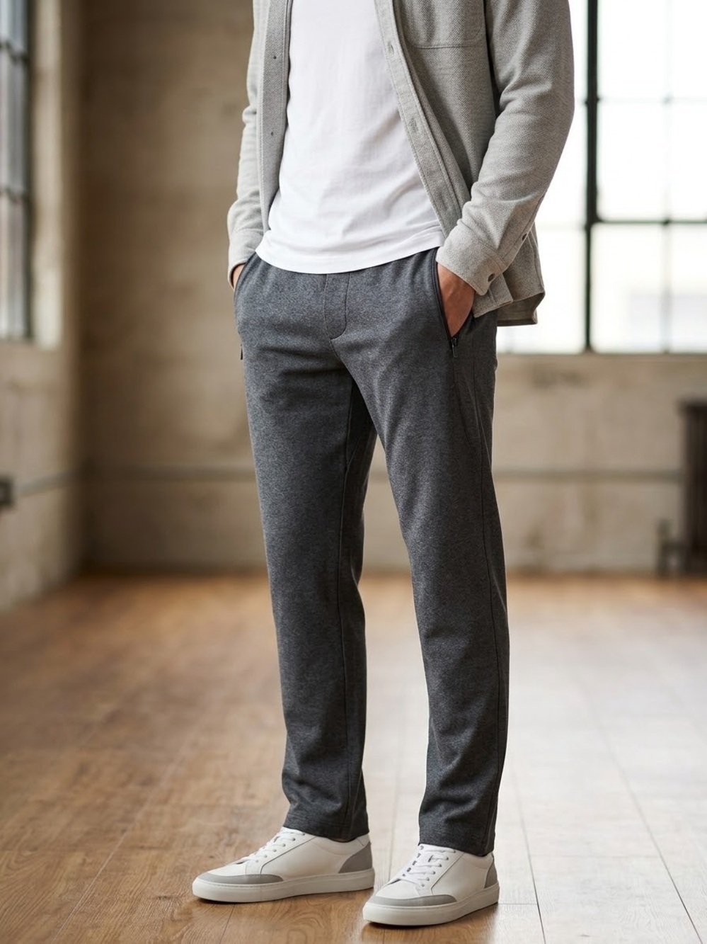 Lululemon Discipline Athletic Gym Lounge Pants Heathered Grey 30.